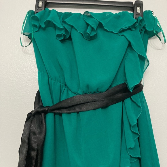 H&M Ruffle Tie Waist Mini Dress Off Shoulder Sz 10 NWT - Picture 4 of 12